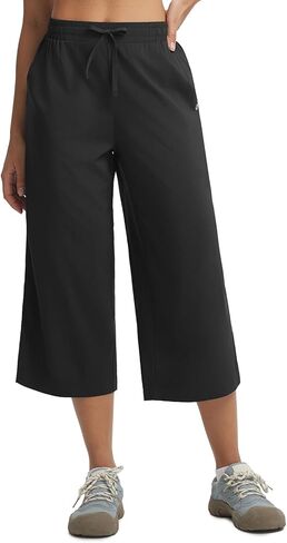 baleaf 22" Wide Leg Pants for Women Capri Sweatpants Pant Cropped Lightweight Quick Dry Petite Pant with Pockets Loose Fit in Saudi Arabia