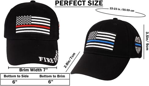 Fire Thin Red Line Dept Cap | Honor Firefighters Durable & Stylish Comfortable Baseball Cap for Men & Women | Perfect for Everyday, Ideal for Fire Department Members & Supporters 100% Cotton in Kuwait