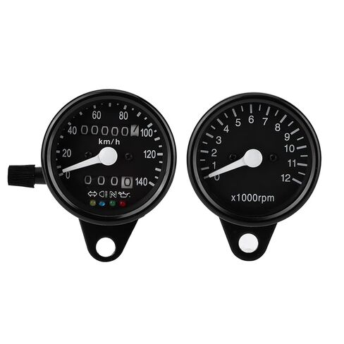 Drfeify Tachometer Speedometer RPM Gauge Black Mechanical Dual Instrument 160 X 130mm with Iron Material Fit for CG125 GN125 in Saudi Arabia