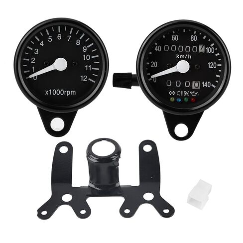 Drfeify Tachometer Speedometer RPM Gauge Black Mechanical Dual Instrument 160 X 130mm with Iron Material Fit for CG125 GN125 in Saudi Arabia
