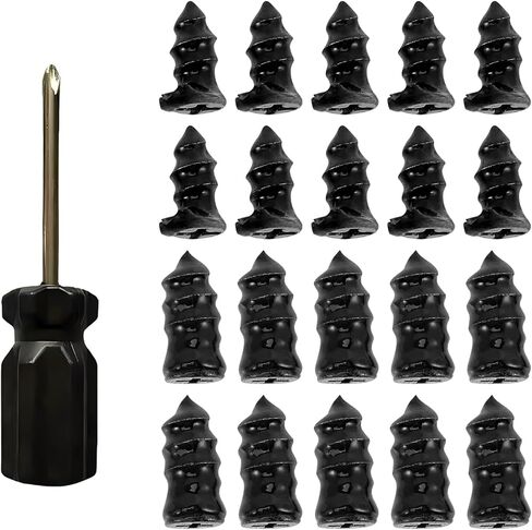 20 PCS Tire Repair Rubber Nail Kit, High-Hardness Rubber Puncture Repair Screws with Tool, Emergency Flat Tire Fix for Car Motorcycle Truck, Universal for Most Cars, Trucks, SUVs (Black) in Kuwait