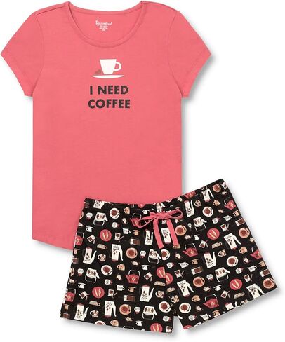 PajamaGram PJs For Women Set - Womens Pajama Shorts, Graphic Top, 100% Cotton in Kuwait
