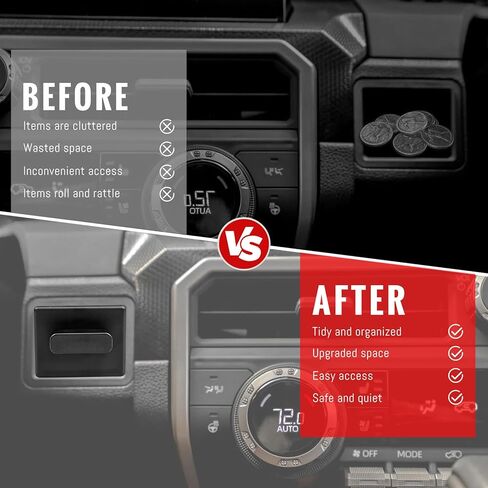 صندوق تخزين للأدراج متوافق مع Toyota Tacoma 2024 2025 2026 & 4Runner 2025 2026 - ملحق تخزين منظم لوحدة التحكم المركزية ABS مع وسادة سيليكون مضادة للانزلاق in Kuwait