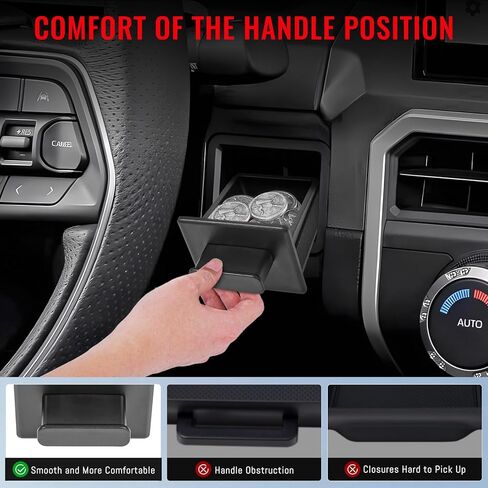 صندوق تخزين للأدراج متوافق مع Toyota Tacoma 2024 2025 2026 & 4Runner 2025 2026 - ملحق تخزين منظم لوحدة التحكم المركزية ABS مع وسادة سيليكون مضادة للانزلاق in Kuwait