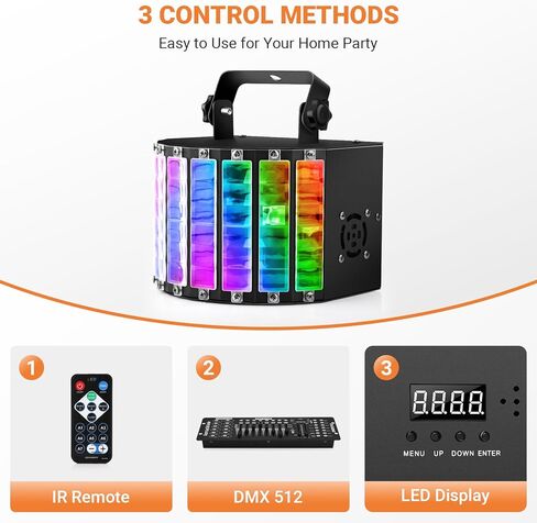 أضواء حفلات DJ Stage - 40W 5IN1 DJ Lights Bee Eye Green&Red أنماط متعددة تأثيرات ستروب عن طريق التحكم عن بعد DMX المنشط بالصوت لحفلات الزفاف والديسكو وحفلات الهالوين وحفلات الرقص في النادي in Kuwait