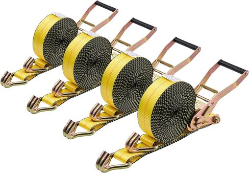 VEVOR Ratchet Straps, 2 in x 30 ft, Heavy Duty Tie Down Straps with Double J Hook, 10,000 lbs Break Strength, Carry Bag, Tie Down Ratcheting for Moving, Trailers, Motorcycles, Kayaks, Car Roof, 4 Pack in Saudi Arabia