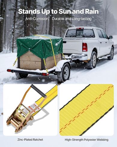 VEVOR Ratchet Straps, 2 in x 30 ft, Heavy Duty Tie Down Straps with Double J Hook, 10,000 lbs Break Strength, Carry Bag, Tie Down Ratcheting for Moving, Trailers, Motorcycles, Kayaks, Car Roof, 4 Pack in Saudi Arabia