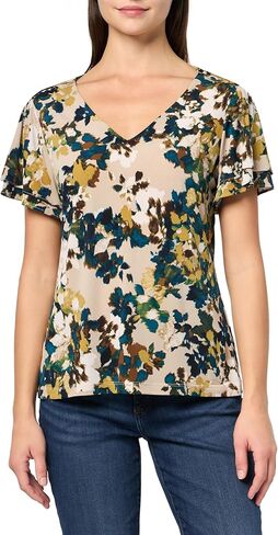 Calvin Klein Women's Soft Everyday V Neck Ruffle Sleeves Blouse in Saudi Arabia