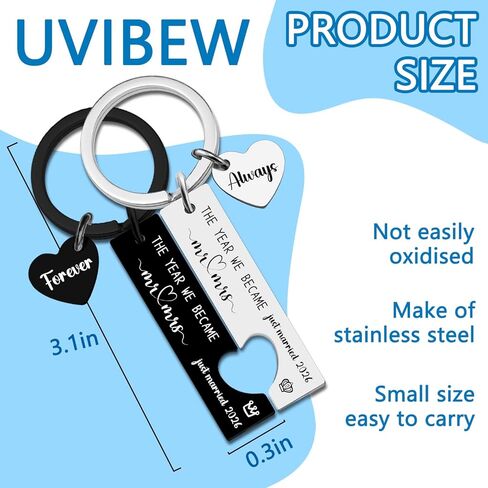 Wedding Gifts for Couples 2026 Mr and Mrs Gifts His and Hers Gift Couple Keychain Bridal Shower Gift for Bride And Groom in Kuwait