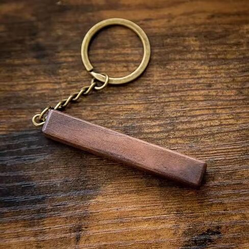 Personalized Wooden Keychain, Custom Engraved Walnut Wood Key Fob with Name or Logo, Rustic Minimalist Design in Saudi Arabia