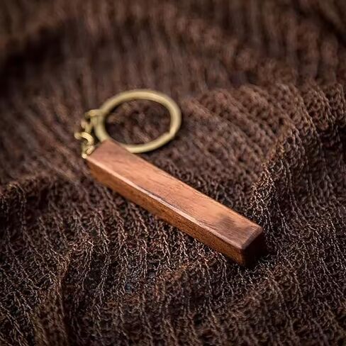 Personalized Wooden Keychain, Custom Engraved Walnut Wood Key Fob with Name or Logo, Rustic Minimalist Design in Saudi Arabia