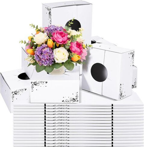 10 Pcs Cardboard Delivery Boxes 8'' x 8'' x 4'' Flower Delivery Box Vase Boxes Cardboard for Delivery Bouquet Boxes for Arrangements Florist Delivery Boxes for Flowers Arrangement Box in Saudi Arabia