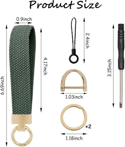 Delphinus Keychain Wristlet, Stretchy Wristlet Keychain, Stretchy Key Chain for Car Keys with 2 Keyrings and D ring Cute Wrist Lanyard for Women Men 6.69 × 0.9 Inch in Kuwait