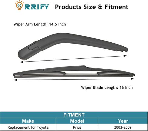 Rear Windshield Wiper Blade Arm Set for Toyota Prius Hatchback 2003-2009 Rear Windsheild Back Wiper Arm and wiper Blade with Cover Assembly in Saudi Arabia