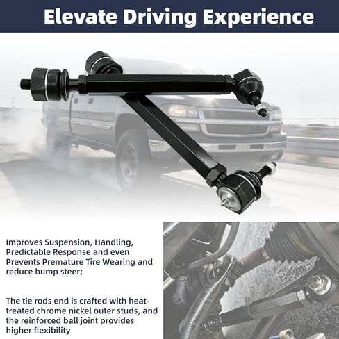 Heavy Duty Tie Rod Ends Kit for 2001-2010 Chevy Silverado/GMC Sierra 2500HD 3500HD 6.6 Duramax Diesel LB7 LLY LBZ LMM, for Hummer H2 2001-2010, KRTR10 Front Left Right Inner & Outer Tie Rod Kits in Kuwait