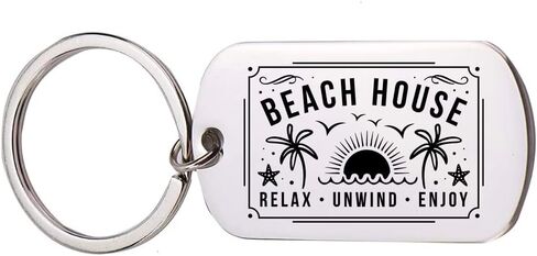 Beach House Keychain, Gift For New Home, Beach Theme, Beach House Owner Gift, Vacation Home Keychain, Beach Jewelry in Saudi Arabia