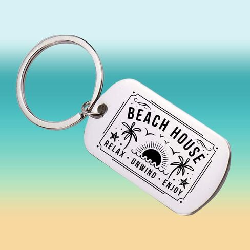 Beach House Keychain, Gift For New Home, Beach Theme, Beach House Owner Gift, Vacation Home Keychain, Beach Jewelry in Saudi Arabia