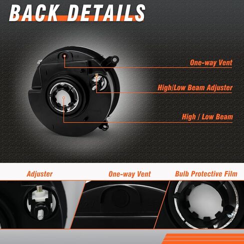 Headlights Assembly for 2002 2003 2004 Liberty Compatible with 02 03 04 Liberty Halogen Headlight Chrome housing Replacement Driver and Passenger Side in Kuwait