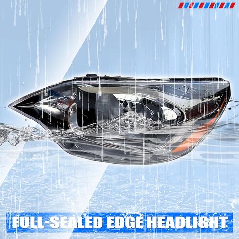 Headlight Assembly Compatible with 2012-2017 Kia Rio w/Bulbs Halogen Headlamp (Left and Right) in Saudi Arabia