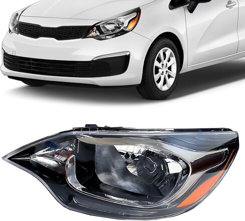 Headlight Assembly Compatible with 2012-2017 Kia Rio w/Bulbs Halogen Headlamp (Left and Right) in Saudi Arabia