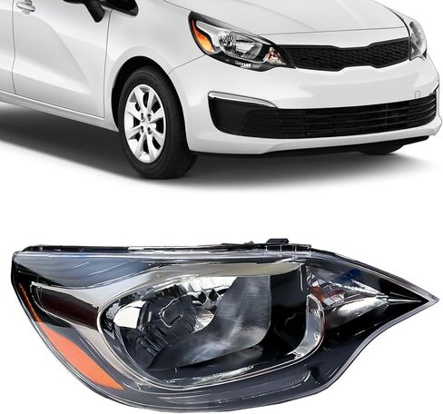 Headlight Assembly Compatible with 2012-2017 Kia Rio w/Bulbs Halogen Headlamp (Left and Right) in Saudi Arabia