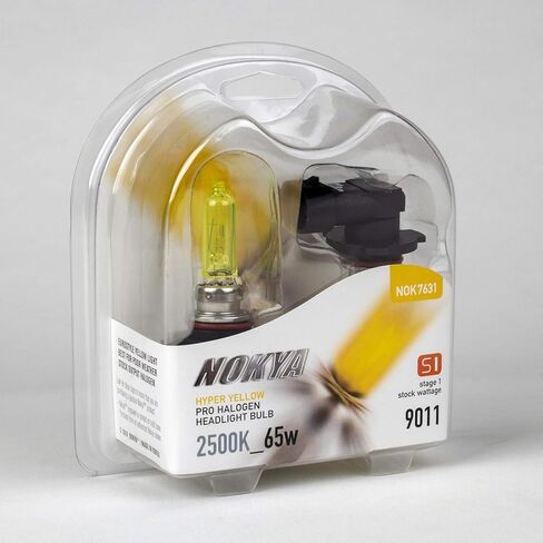 Nokya Hyper Yellow Pro Halogen Headlight Bulbs 9011-2500K 65W 12V NOK7631 in Kuwait