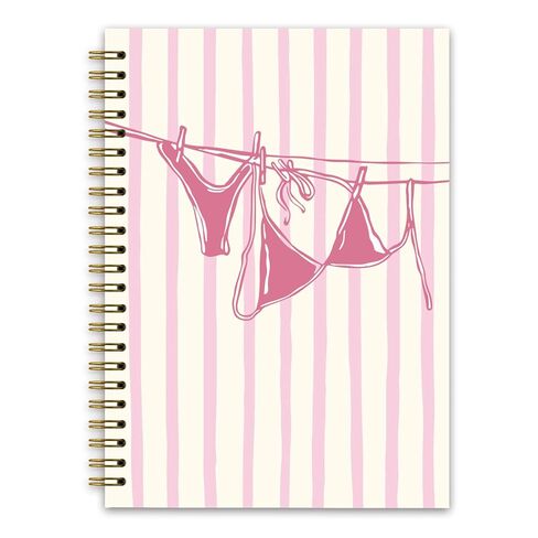 NaZaUK Beachy Bikini Aesthetic Spiral Notebook Journal, Preppy Cute Notebook for Women, Preppy Notebooks for School, Trendy Hardcover Spiral Notebooks, 5.5x8.3 Inch in Saudi Arabia