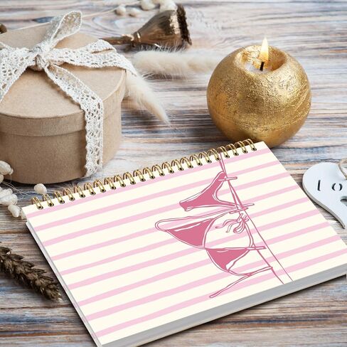 NaZaUK Beachy Bikini Aesthetic Spiral Notebook Journal, Preppy Cute Notebook for Women, Preppy Notebooks for School, Trendy Hardcover Spiral Notebooks, 5.5x8.3 Inch in Saudi Arabia
