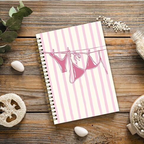NaZaUK Beachy Bikini Aesthetic Spiral Notebook Journal, Preppy Cute Notebook for Women, Preppy Notebooks for School, Trendy Hardcover Spiral Notebooks, 5.5x8.3 Inch in Saudi Arabia