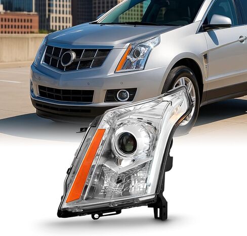 AKKON-For 2010-15 كاديلاك SRX HID النهار مصباح جيد الإضاءة قطاع العارض المصابيح الأمامية الكروم الإسكان واضح عدسة مجموعة كاملة in Saudi Arabia