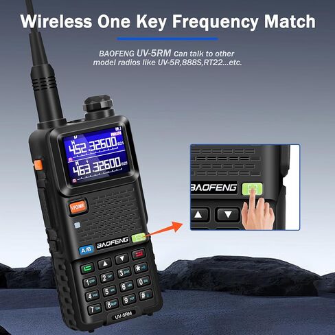 راديو BAOFENG 5RM 10W متعدد الموجات، راديو هام طويل المدى UV-5RM راديو محمول لعشاق جهاز الاتصال اللاسلكي، راديو محمول ثنائي الاتجاه مع سماعة أذن مجاري الهواء، كابل شحن USB-C، بطارية 2500 مللي أمبير في الساعة (عبوتان) in Saudi Arabia