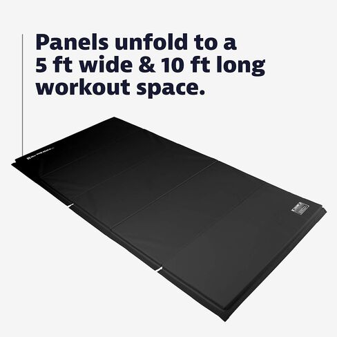We Sell Mats 5 ft x 10 ft Gymnastics Mat, Folding Tumbling Mat for Exercise, Yoga, Martial Arts, Portable with Hook & Loop Fasteners in Kuwait