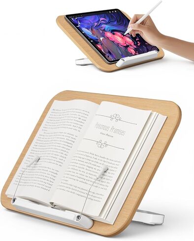 Adjustable Book Stand for Reading, 13 Height Levels Book Holder, Hands-Free Desktop Book Stand with Page Clips, Foldable Book Stand for Textbooks, Cookbooks, Tablets & Study in Kuwait