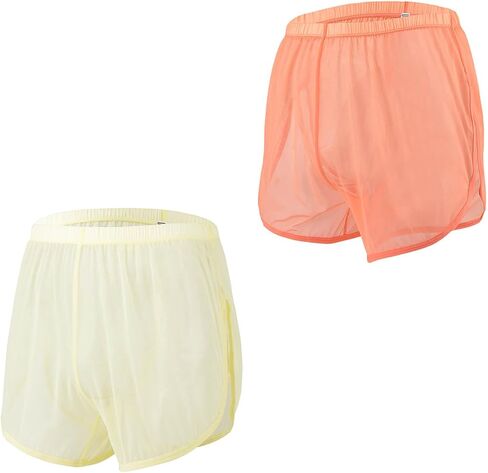 Mens See Through Boxers Ice Silk Sheer Underwear Sexy Mesh Transparent Shorts in Saudi Arabia