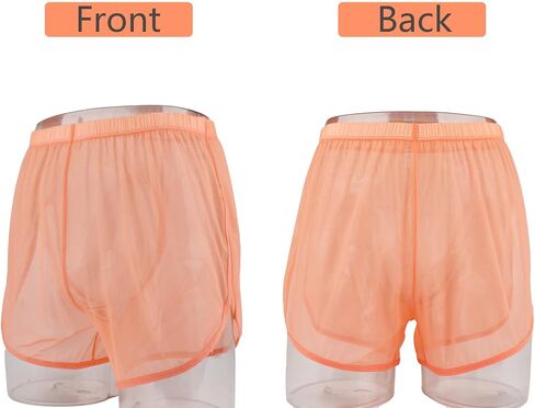 Mens See Through Boxers Ice Silk Sheer Underwear Sexy Mesh Transparent Shorts in Saudi Arabia