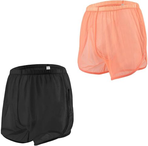 Mens See Through Boxers Ice Silk Sheer Underwear Sexy Mesh Transparent Shorts in Saudi Arabia
