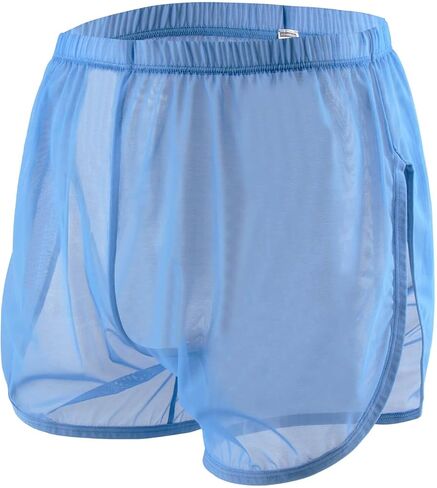 Mens See Through Boxers Ice Silk Sheer Underwear Sexy Mesh Transparent Shorts in Saudi Arabia