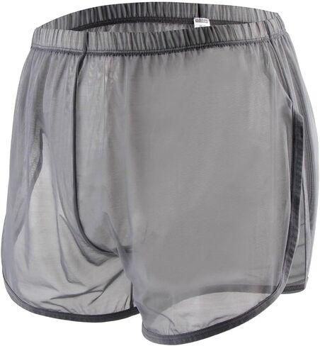 Mens See Through Boxers Ice Silk Sheer Underwear Sexy Mesh Transparent Shorts in Saudi Arabia