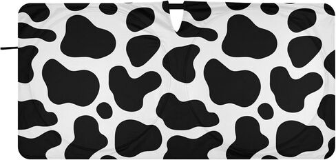 مظلة شمسية للزجاج الأمامي مقاس 59 × 30 بوصة لسيارة الدفع الرباعي والشاحنة قابلة للطي غطاء مانع حاجب الشمس للزجاج الأمامي للسيارة ذو مربعات باللونين الأبيض والأسود in Kuwait