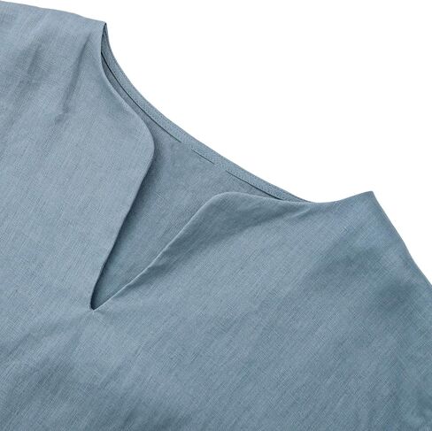 Amazhiyu Women's 100% Linen Cap Sleeve Blouse Summer Basic V Neck Top Casual in Saudi Arabia