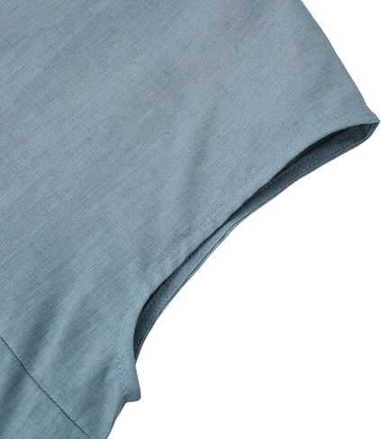 Amazhiyu Women's 100% Linen Cap Sleeve Blouse Summer Basic V Neck Top Casual in Saudi Arabia