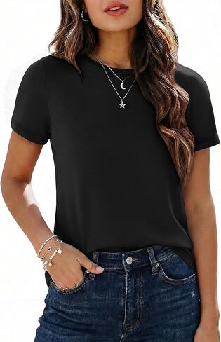 TNNZEET Tshirts for Women - Short Sleeve Spring Summer Tops Loose Fit Shirts Casual Clothes Basic Tees for Vacation 2026 in Saudi Arabia