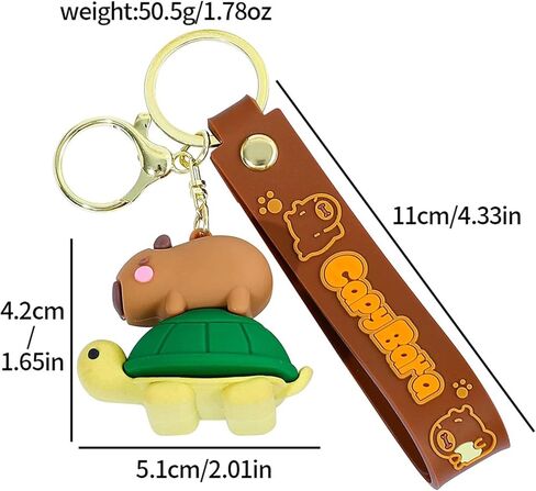 2 Pcs Capybara Cute Keychains, Cute Capybara Statue Figurine Key Chains for Graduation Gifts Exchange Birthday Party in Kuwait