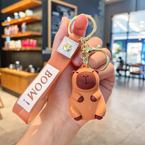 2 Pcs Capybara Cute Keychains, Cute Capybara Statue Figurine Key Chains for Graduation Gifts Exchange Birthday Party in Kuwait