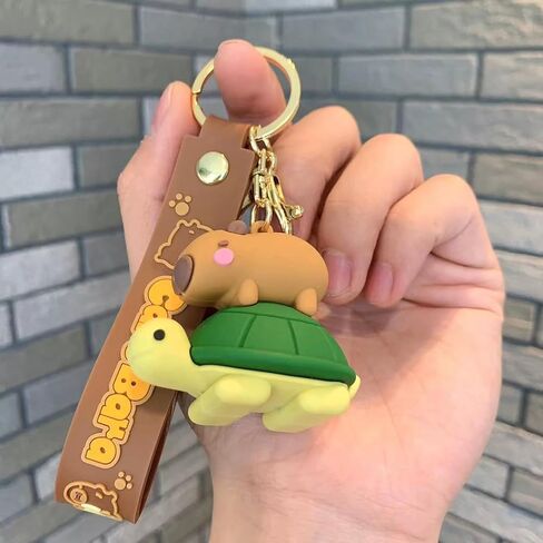 2 Pcs Capybara Cute Keychains, Cute Capybara Statue Figurine Key Chains for Graduation Gifts Exchange Birthday Party in Kuwait