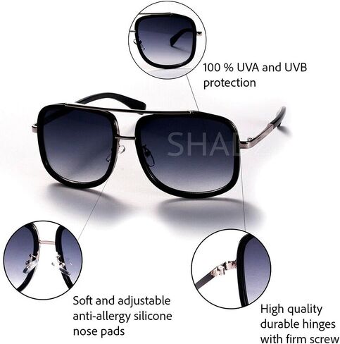 GALAXYLENSE Tony Stark Peter Parker Edith Retro Vintage Squared Glasses - Iron Men Spider Men Sunglasses - 3 Color Lens in Saudi Arabia