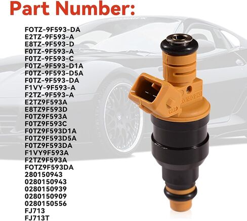 مجموعة مكونة من 8 حاقن وقود - متوافق مع مركبات فورد ولينكولن وميركوري - 4.6 لتر 5.0 لتر 5.4 لتر 5.8 لتر - E150، E250، E350، F150، F250، F350، موستانج - استبدال الجزء 0280150943، 0280150939، 0280150909 in Kuwait