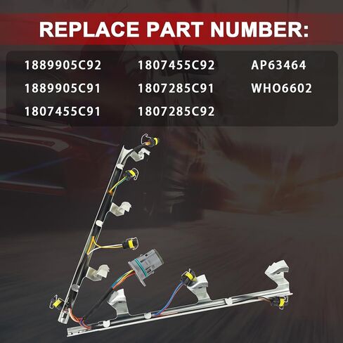 Fuel Injector Wiring Harness Compatible with International Navistar DT466 DT530 DT466E Engine, Harvester 1994-2003, Genesis RE 1996-2002 Replaces 1807455C92 1889905C92 in Kuwait