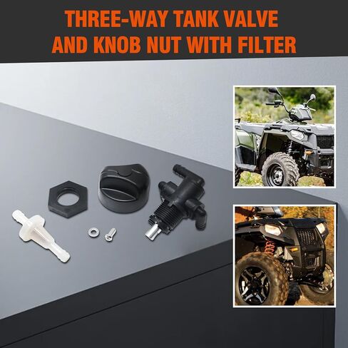 MDEOOSKY 7052161 3 Way Fuel Tank Valve Petcock Replacement for Polaris Sportsman Magnum ATP Xplorer Trail Worker Xpedition With Knob NUT, Replaces 5432559 in Saudi Arabia