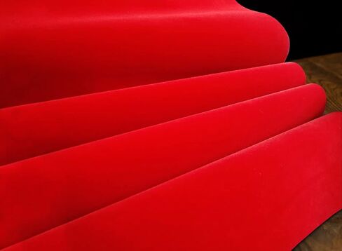 أوراق لباد لاصقة من القماش المخملي ذاتي اللصق باللون الأحمر الأمريكي للفنون والحرف اليدوية، وصندوق المجوهرات، وبطانات الأدراج - قطعتان × (17.3 بوصة × 39.3 بوصة) in Kuwait